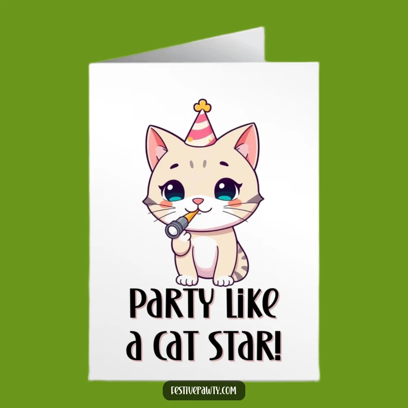 Free Printable Cat Birthday Card: Party Animal Fun Downloadable Funny Gift