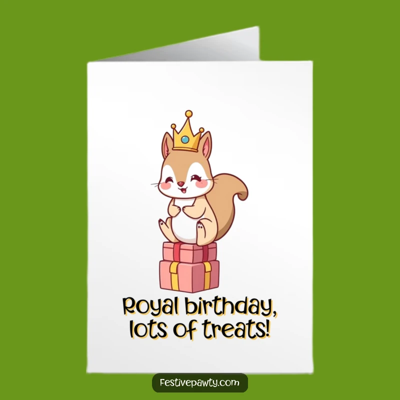 Royal Squirrel Birthday Card: Free Printable King of Gifts Downloadable Gift
