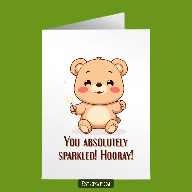 Bear Sparkler Congrats Card - Free Printable & Funny Downloadable Celebration