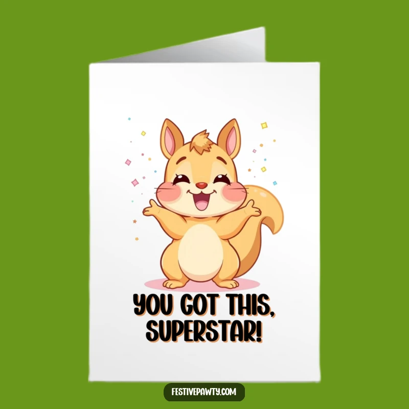 Free Printable Squirrel Congrats Card: Elated Glitter Toss Downloadable for Celebrations