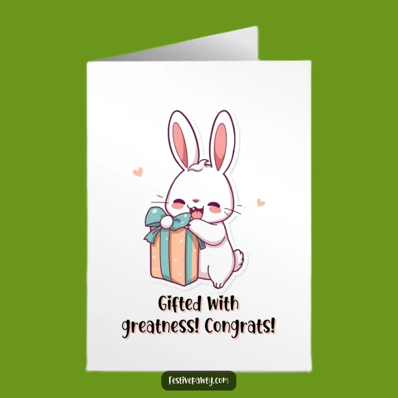 Free Printable Thrilled Rabbit Congrats Card - Humorous Digital Download Gift