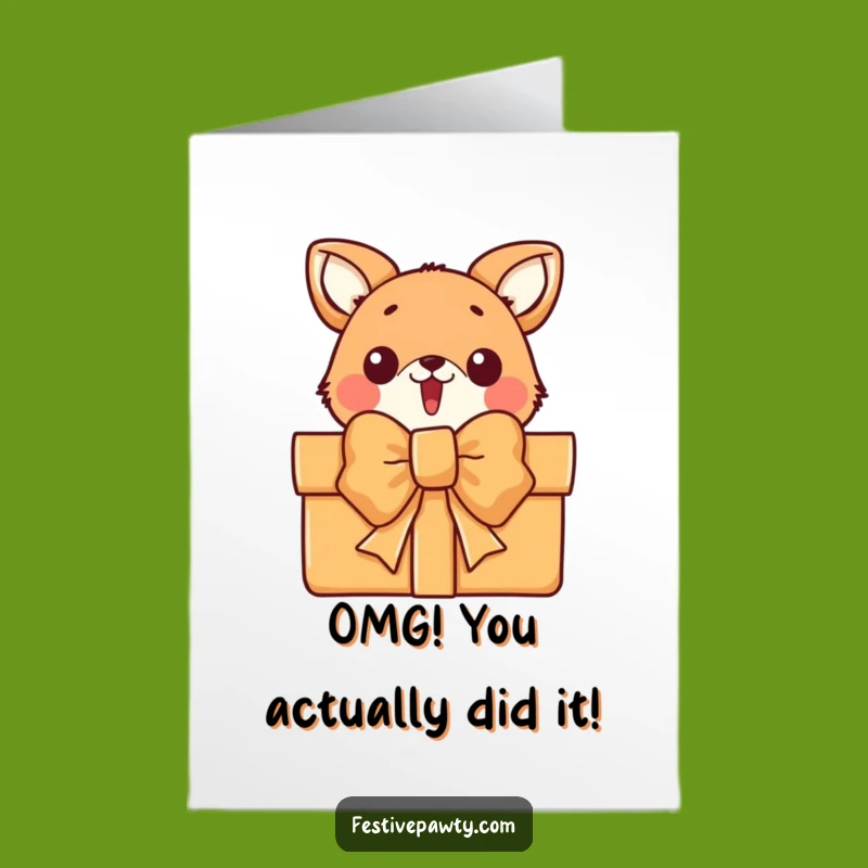 Free Printable Congrats Card: Surprised Animal Gift Funny Downloadable Gift