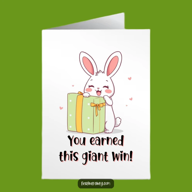 Free Printable Congrats Card: Joyful Rabbit's Big Present - Downloadable Celebration!