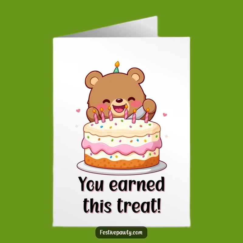 Free Printable Congrats Card: Bear's Sweet Success, Downloadable Cheers for Every Achievement