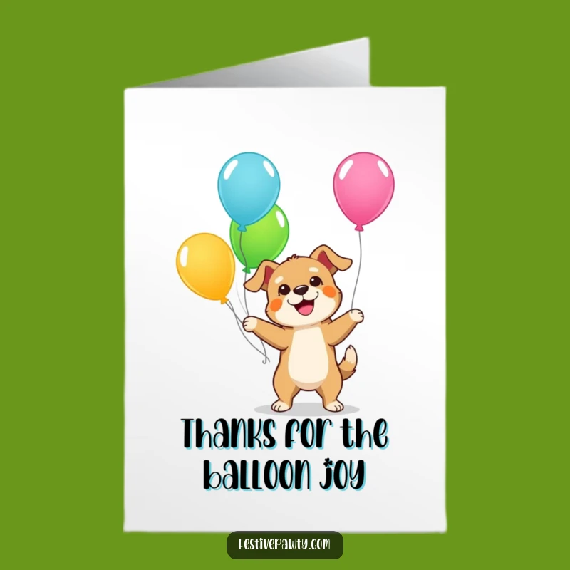 Free Printable Dog Thank You Card: Juggling Thanks Downloadable Gift