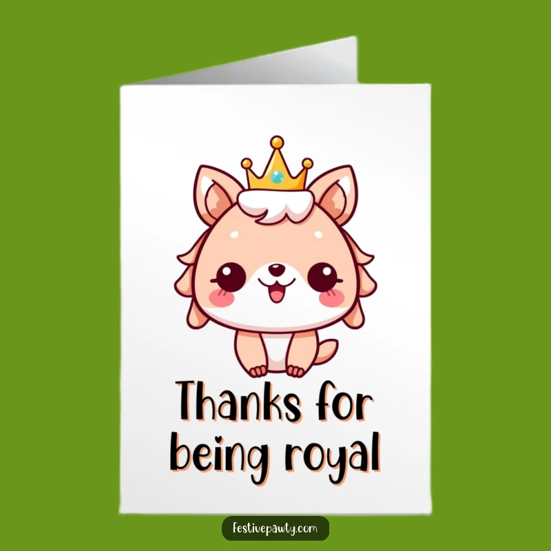 Free Printable Thank You Card: Festive Animal Crown Cheer - Grateful Downloadable