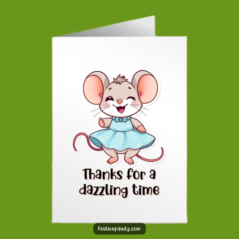 Free Printable Thank You Card: Mouse Party Style - Funny Downloadable Chic Gratitude Gift