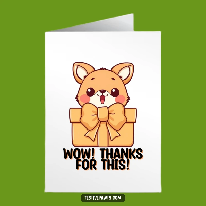 Free Printable Thank You Card: Surprised Animal Appreciates Gift Funny Downloadable