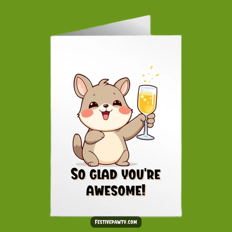 Free Printable Thank You Card: Toasting Animal Gratitude Funny Downloadable