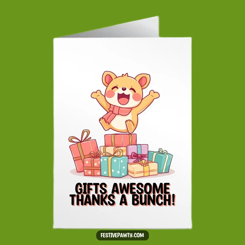 Free Printable Thank You Card: Grateful Gift Leap Animal - Express Thanks!
