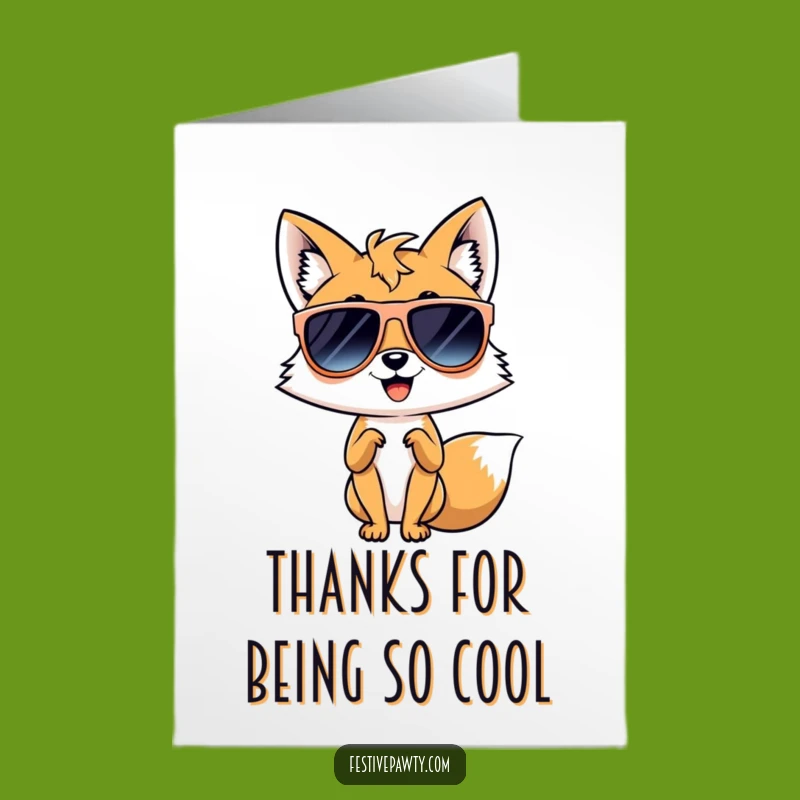 Free Printable Thank You Card: Diva Fox Gratitude Downloadable Gift for Fabulous Thanks