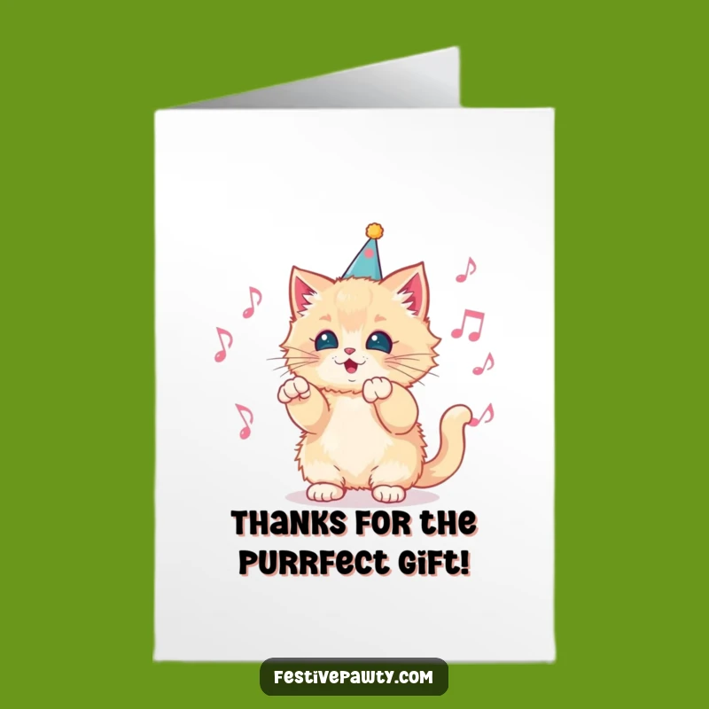 Free Printable Thank You Card: Hilarious Kitten Conductor Expressing Gratitude! DIY Gift
