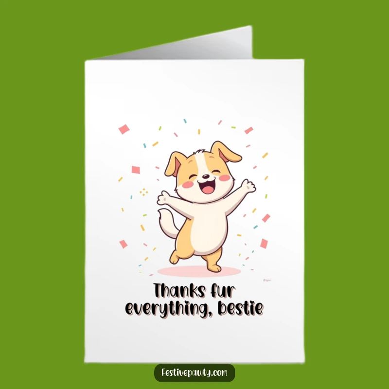 Free Printable Thank You Card: Dancing Dog, Confetti Cheers, Funny Downloadable Gift