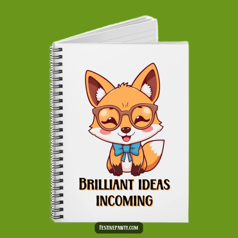 Joyful Fox Glasses Bow Tie Notebook: Dapper & Funny Journal Gift
