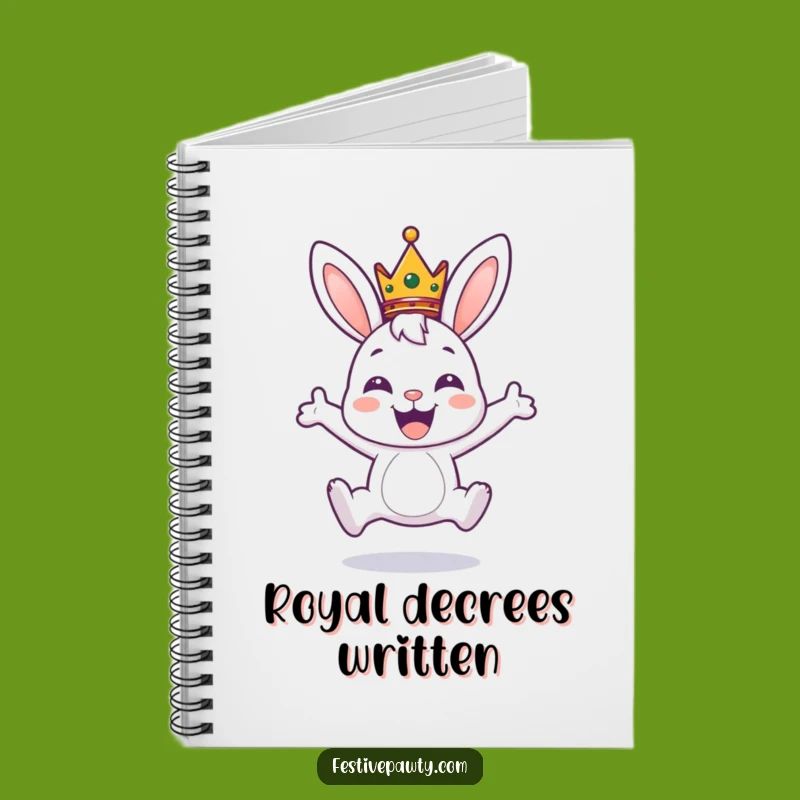 Funny Bunny Crown Notebook: Royal Thoughts Journal, Perfect Gift