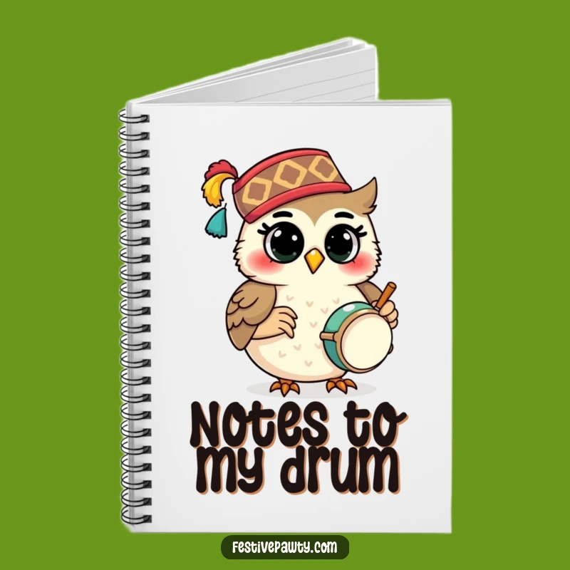 Funny Owl Drummer Notebook: Jot Down Melodies, Fez Style, Perfect Gift