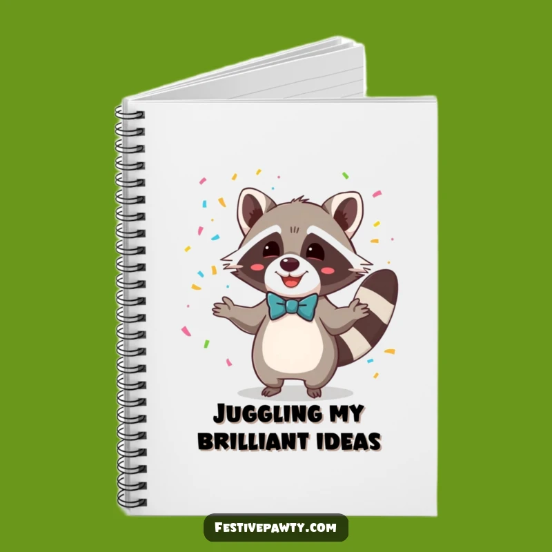 Funny Raccoon Bowtie Confetti Notebook: Jot Down Ideas with Humor
