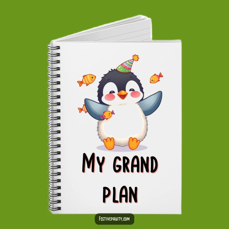 Funny Penguin Journal: Fluffy Penguin Juggling Fish for Your Creative Ideas