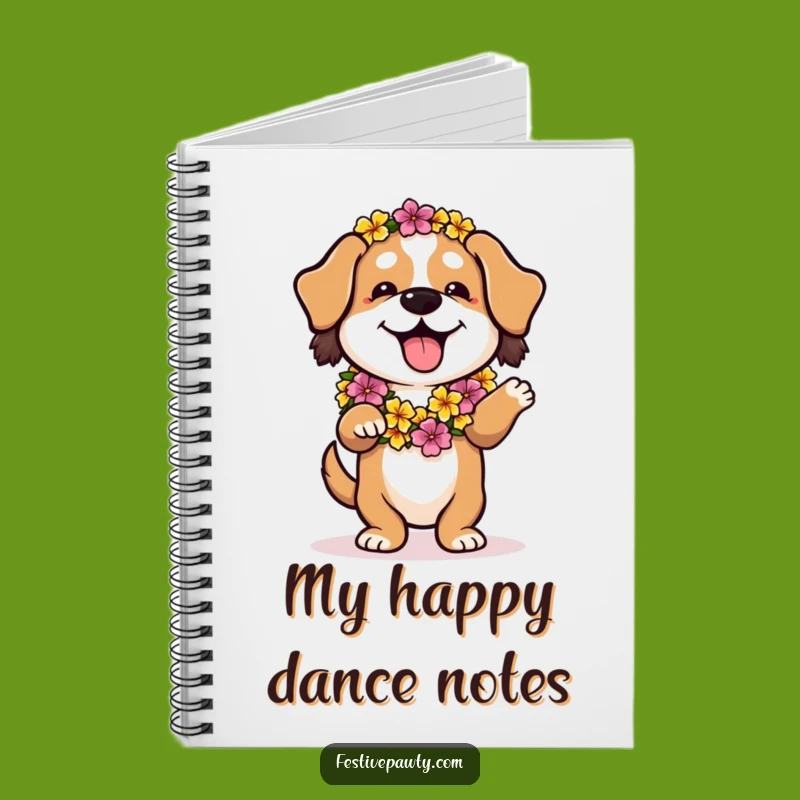 Funny Dog Hula Dance Notebook: Jot Down Your Tropical Thoughts