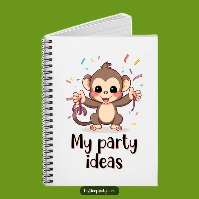 Funny Monkey Streamer Notebook: Jot Down Party Plans, a Fun Funny Journal Gift