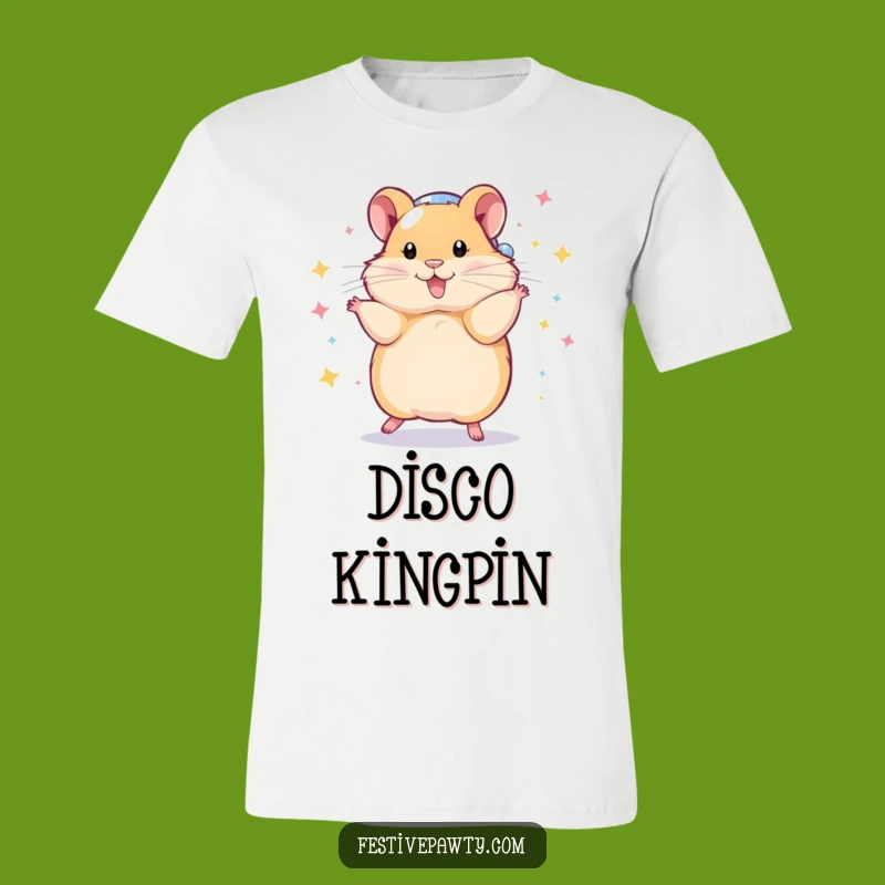 Funny Hamster Disco T-Shirt: Playful Rodent in Disco Ball, a Funky Funny Gift!