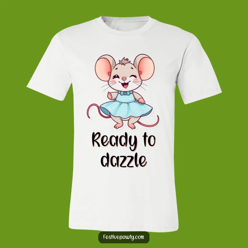 Funny Mouse Party T-Shirt: Delighted Dress-Up Mouse - Comedic Gift Apparel