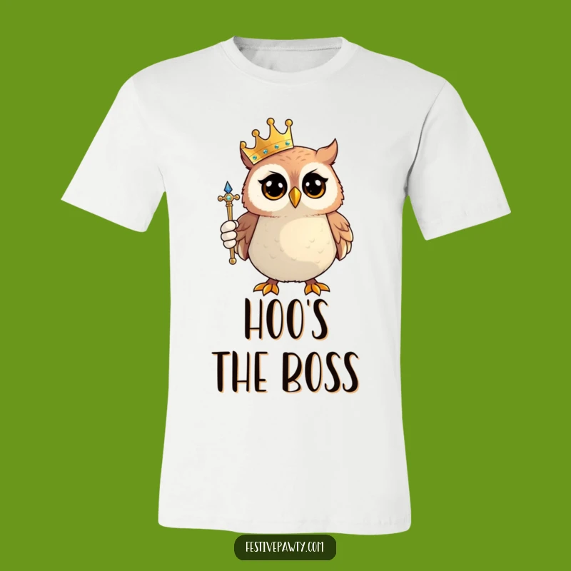 Funny Owl King T-Shirt: Proud Regal Owl - Comedic Gift Apparel