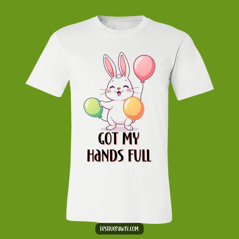 Funny Rabbit Juggling Shirt: Playful Balloon Artist Tee for Fun Lovers
