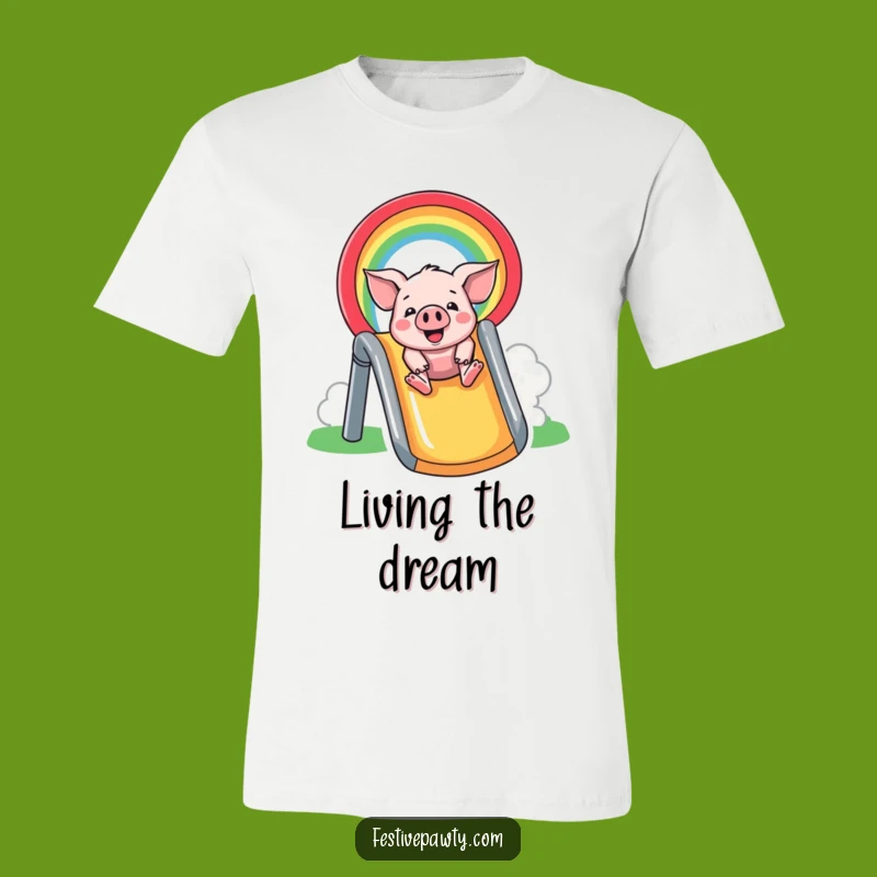 Funny Pig Rainbow Slide T-Shirt: Wear Your Joy with this Funny Graphic Tee Gift