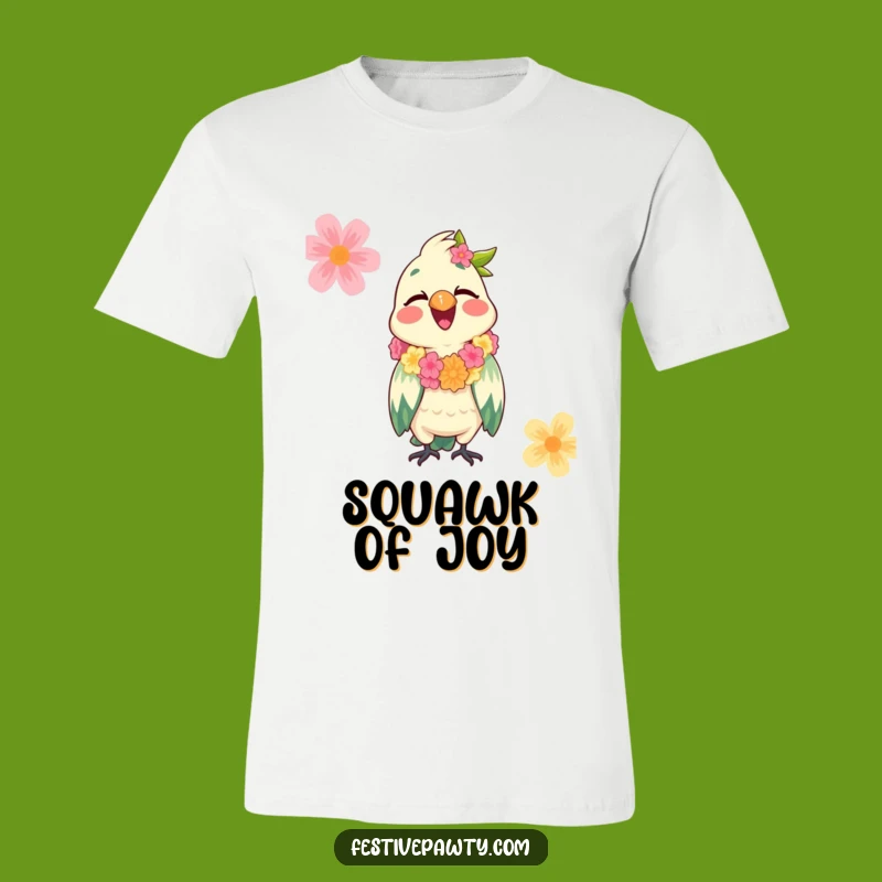 Funny Parrot Lei T-Shirt - Wear Your Tropical Cheer with this Giggling Tee
