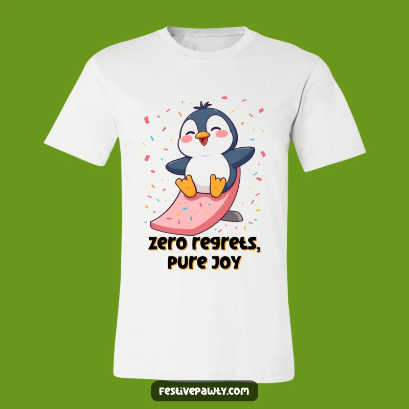 Funny Penguin Slide T-Shirt: Giggling Arctic Joy, Awesome Gift for Casual Fun