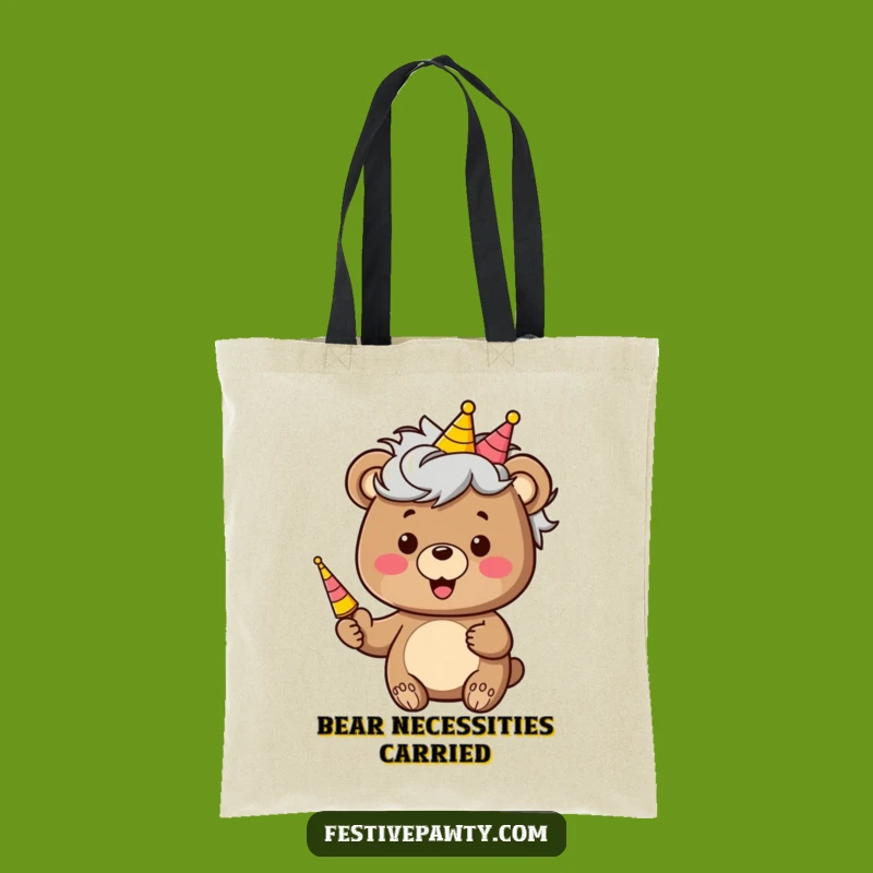 Funny Bear Wig Tote Bag: Stylish & Hilarious Carry-All for Party Fun!