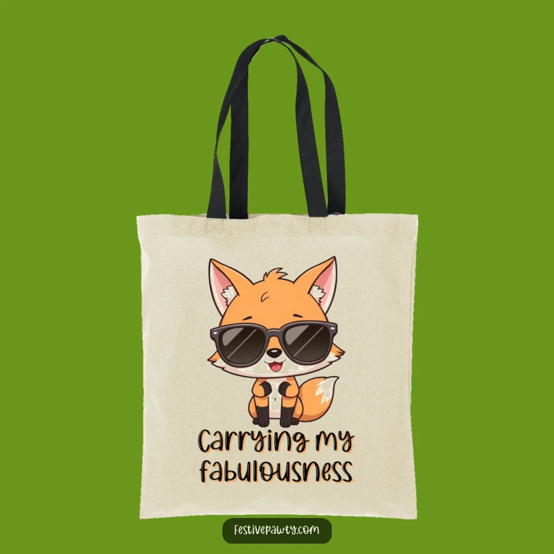Chic Funny Diva Fox Sunglasses Tote Bag - Carry Your Glamour in Style