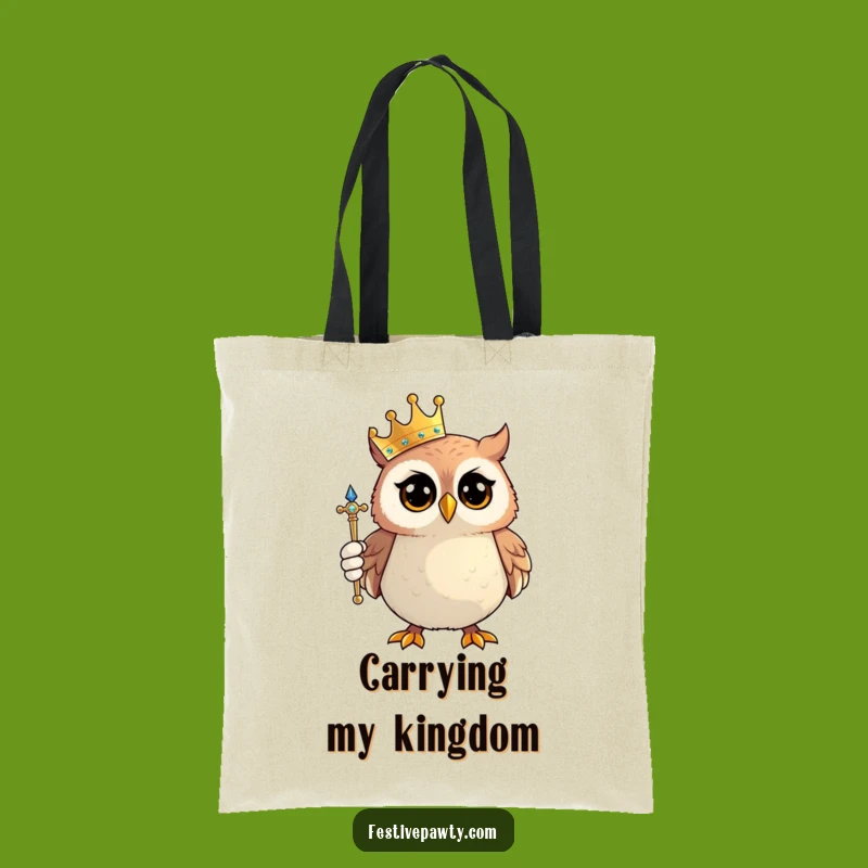 Funny Owl King Tote Bag: Proud Royal Owl - Practical Humorous Gift