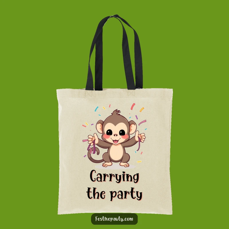 Funny Monkey Streamer Tote Bag: Carry Celebration in this Fun, Funny Gift Bag