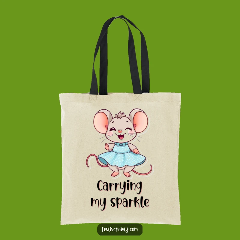 Funny Mouse Party Tote Bag: Delighted Dresser-Upper - Practical Humorous Gift