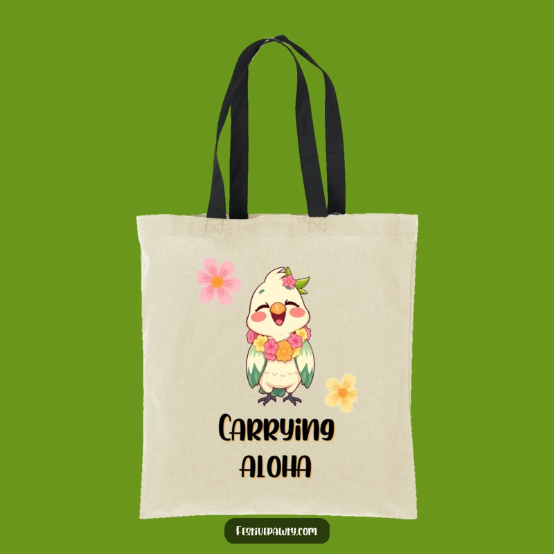 Funny Parrot Lei Tote Bag - Carry Your Tropical Fun with this Giggling Companion