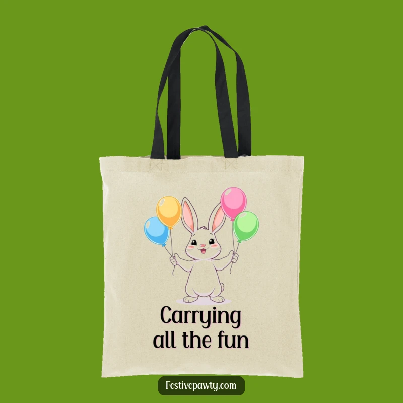 Funny Rabbit Balloon Juggling Tote Bag: Spacious & Stylish, Great Playful Gift